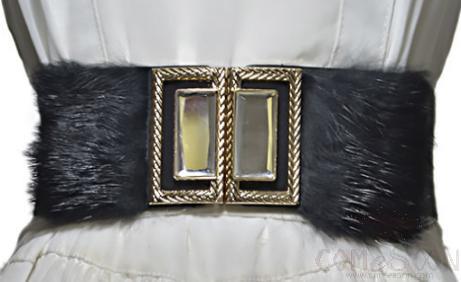 Belt-Elastic Band, Rabbit Hair, Imitation Leather