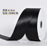 Double Sided Tinted Ribbon, 6.3cm, Black product image