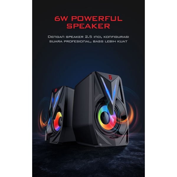 Speaker GAMEN GS1 Laptop/PC/Gaming Soundbar Super Bass Portable RGB