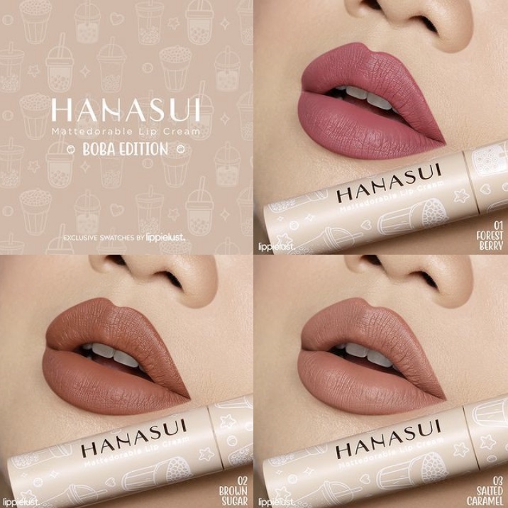 BPOM ORI HANASUI Mattedorable Lip Cream Boba Edition