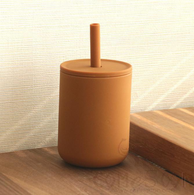 Children's Straw Cup, Silicone, 150ML, Mustard Yellow