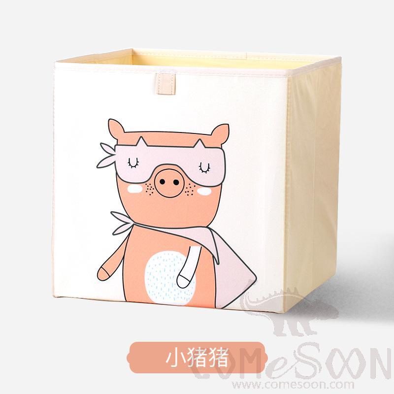 亚麻储物篮-33*33*33cm, 防水涂层帆布亚麻+ 中密度纤维板插片