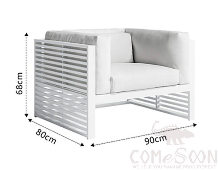 Outdoor Sofa, High Resilience Sponge, 90*80*68cm product image
