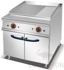 Electric Griddle(2/3 Flat & 1/3 Grooved) with Cabinet, Dimension:l800*W900*H920mm, Power Supply:12 Kw