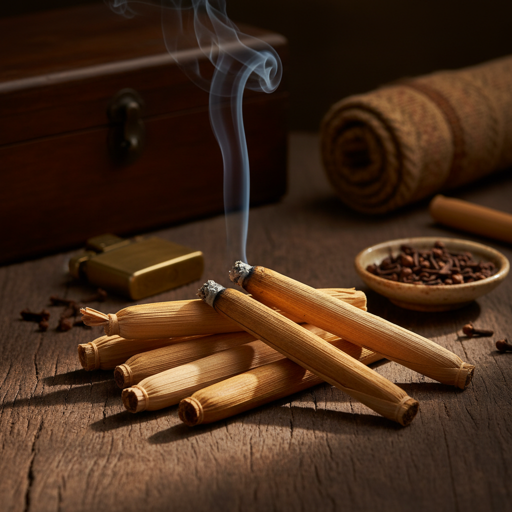 Traditional Corn Husk Kretek Clove Cigarettes