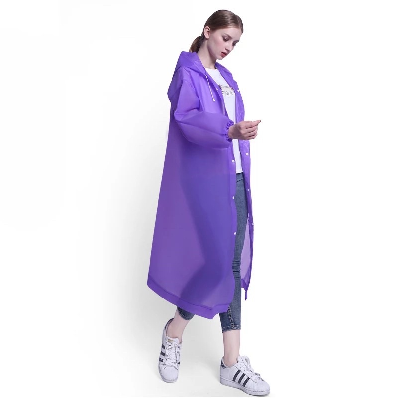 Jas Hujan Korea Raincoat Bahan Tebal Motor Motif Polos Dewasa Unisex Wanita Pria Terusan Eva Original