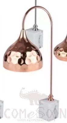 Small Square Rose Gold Marble Tabletop Heat Lamp, 270*645mm, 250w
