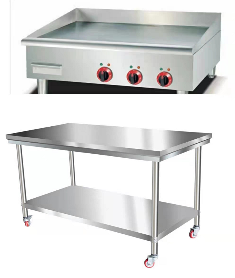Movable Gas Griddle Customized Cart Flat S/s 304