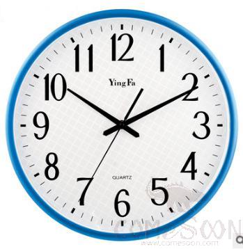 Elegant Blue - Silent Clock, Plastic, 14 inch