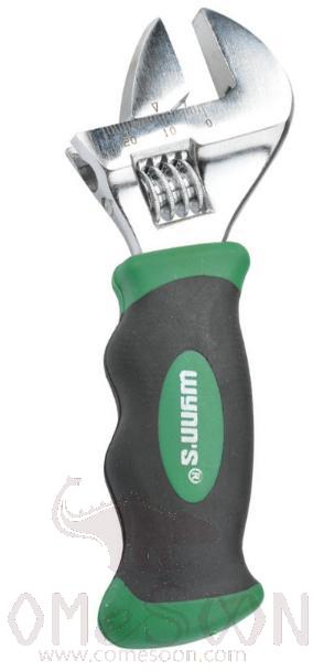 Mini Adjustable Wrench 8", High Carbon Steel+ Plastic Handle