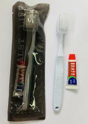 Dental Kit-Boss Toothbrush, Sharp Hair, Creative Brush Head Shell, 6G Maxam Toothpaste, Black Transparent Bag
