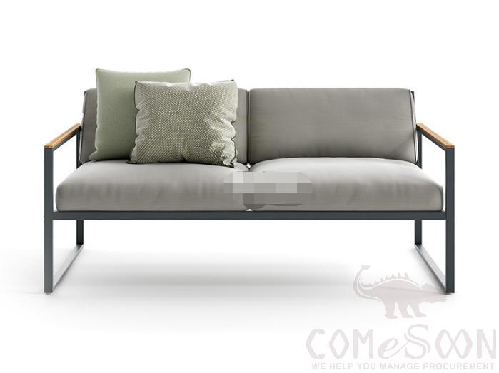 Outdoor Metal Sofa-170*78cm, High Density Sponge, 170*78*76cm