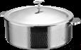 Chinese Straight 3-Ply Steel Hammer Stamped Warm Vegetable Pot (Stainless Steel Lid)+ Stainless Steel Inner Liner, 201/430 Ss+ Aluminum+ 304 Ss, Φ320×h120mm