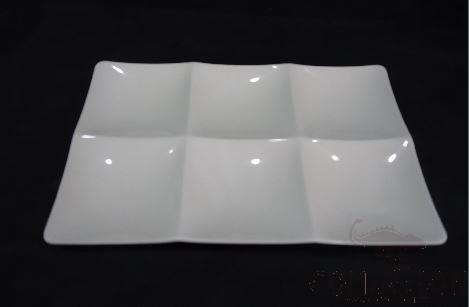 G157 Series 14" Six Compartment Plate  - White