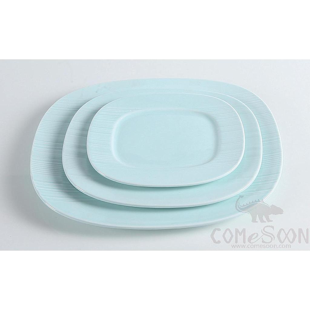 Shy Blue Series England Line 7.5" Square Flat Plate