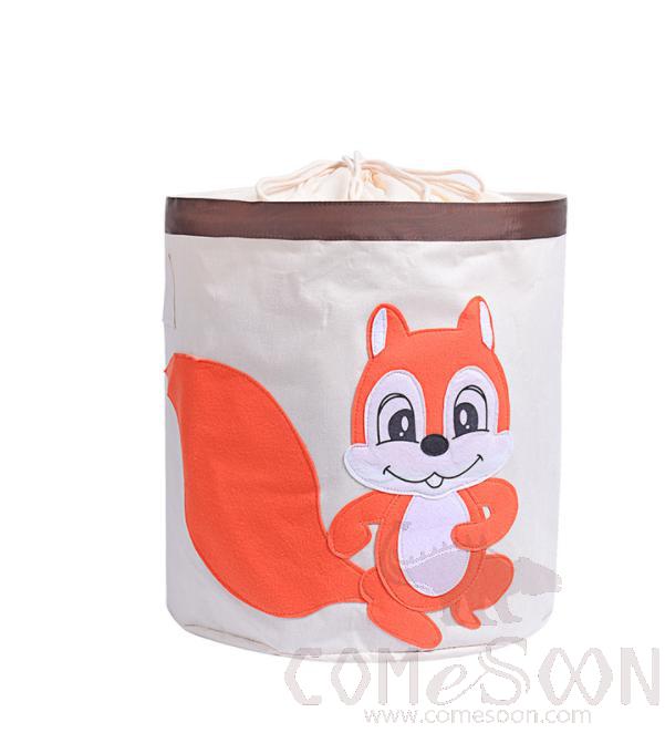 Linen Storage Basket-33*33*33cm, Waterproof Coating Canvas Linen+ Mdf Insert