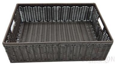 Flat Rattan Iron Frame to Send Clothes Basket, Baking Paint Iron Frame+ Flat Rattan, 50 * 34 * 15cm product image
