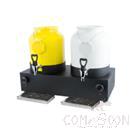 Electrically Heated Ceramic Milk Dispenser with Two Heads (Yellow/white), 6.5lx2, 530x280x400mm