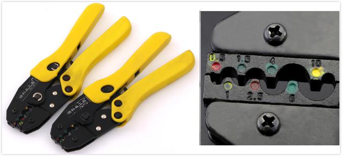 Ratchet Cold Crimping Terminal Pliers 9", Alloy Steel+ Ppr