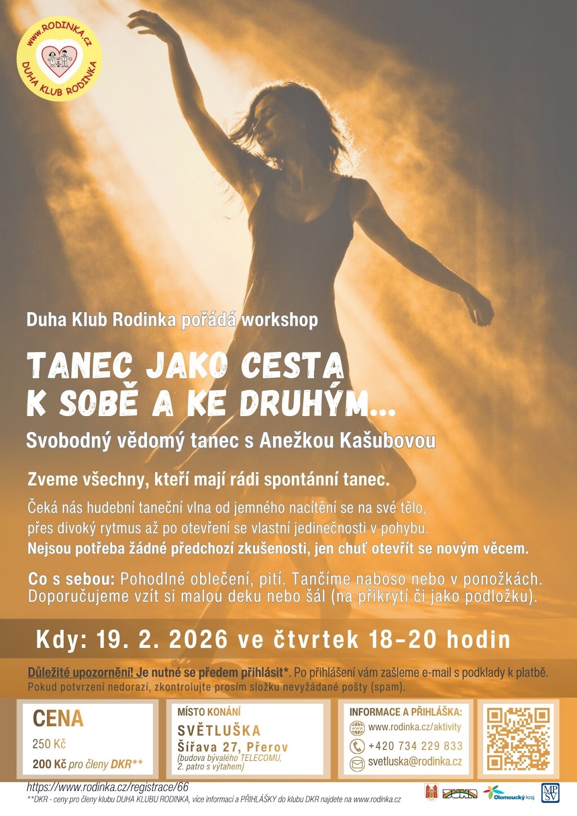 Svobodný vědomý tanec leták