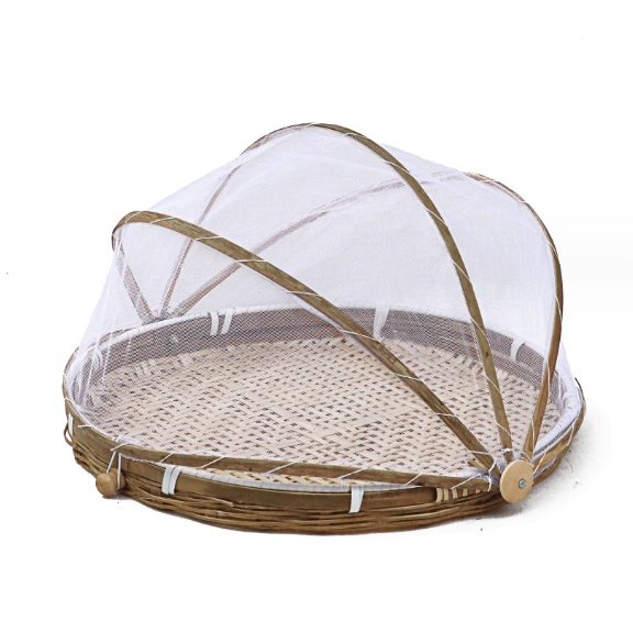 Bamboo Stand/basket with Cover D36cm