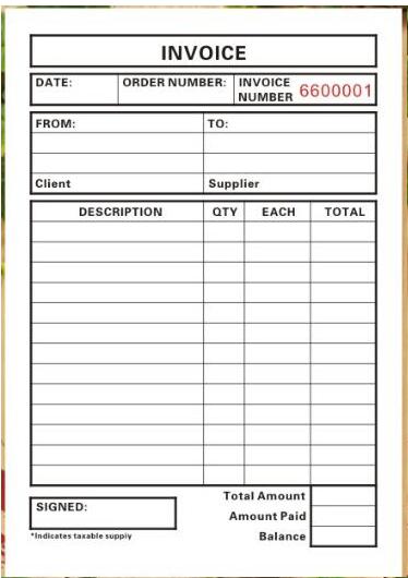 Invoice Book for Guests