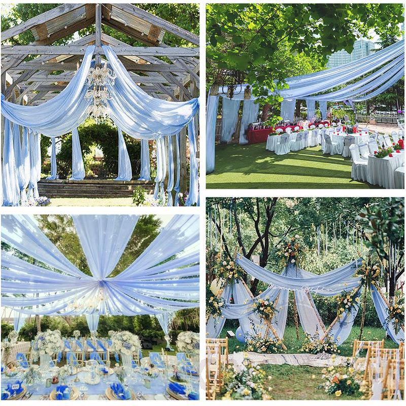 Gauze, Chiffon, Denim Blue, W150*L300cm