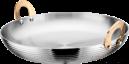 Triple Steel Straight Ear Diamond Horizontal Round Vegetable Dish, 201/430 Ss+ Aluminum+ 304 Ss, Φ400×h60mm