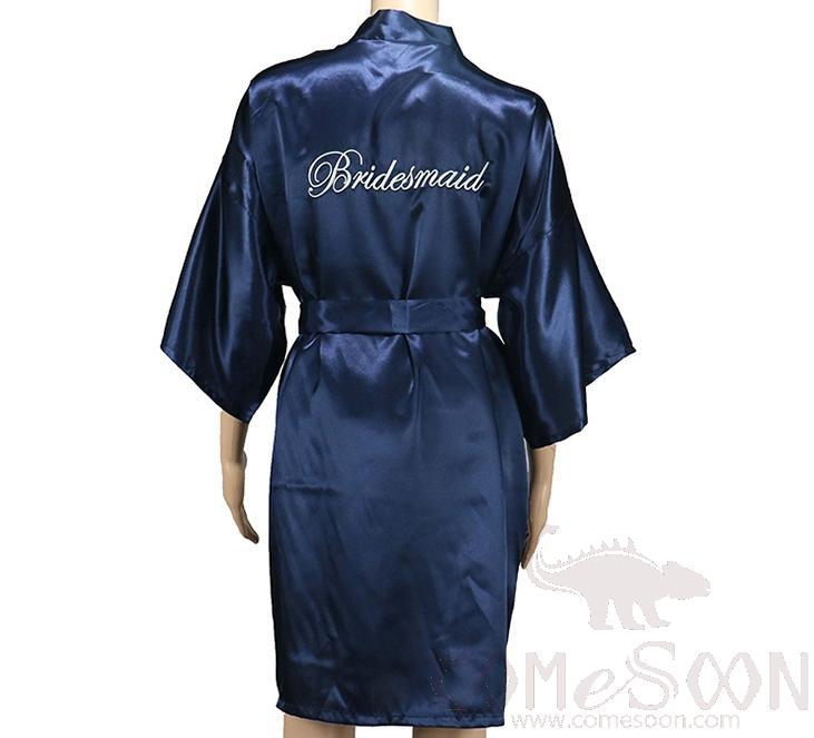 Short - Embroidered Bridesmaid Bathrobe