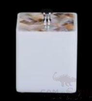 W1-White Bright Woven Pattern Shell Double-Sided Cotton Can, Resin+ Shell, 76*76*84/98 mm product image