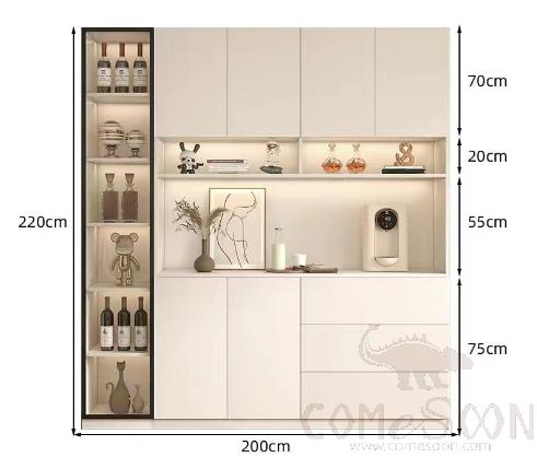 Multi-Purpose Display Cabinet, 200*40*220cm, White