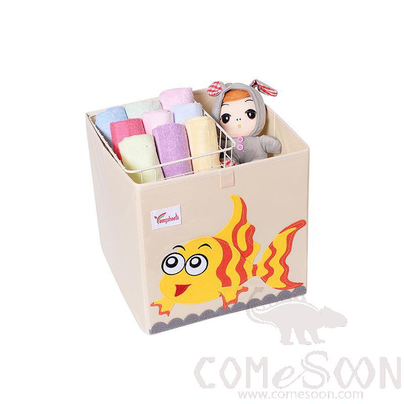 Linen Storage Basket-33*33*33cm, Waterproof Coating Canvas Linen+ Mdf Insert