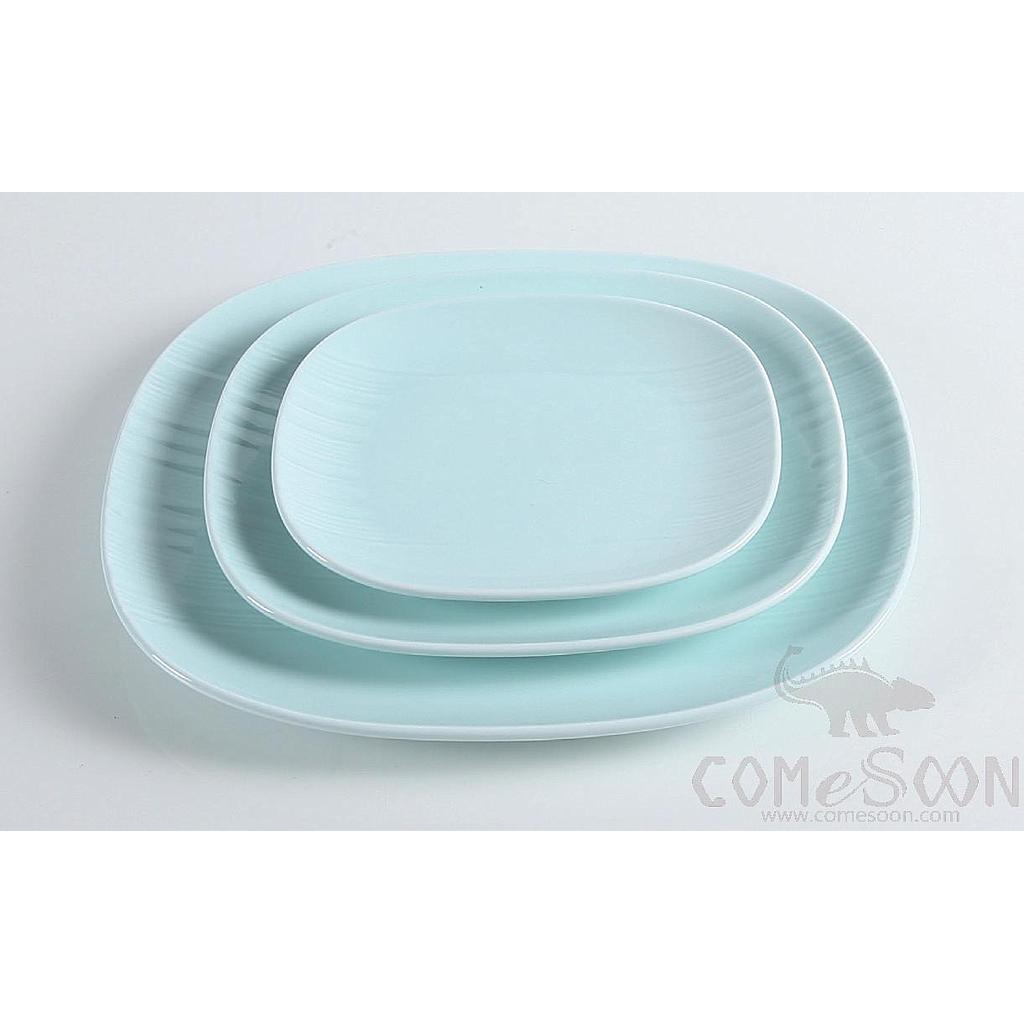 Shy Blue Series English Wire 8.5" Square Shallow Plate