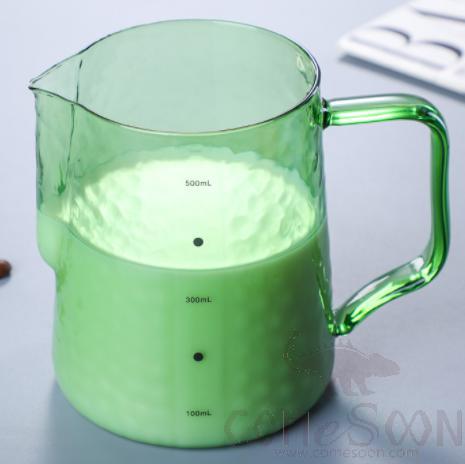 Colorful Glass Milk Jug Green Coffee Pot