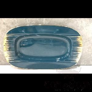 Describing Golden Sparrow Green England Line 18.25" Rectangular Deep Plate