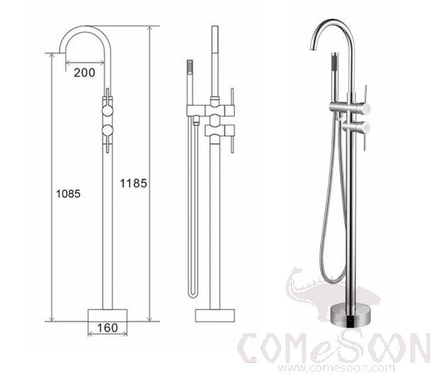 Floor-Standing Bathtub Faucet