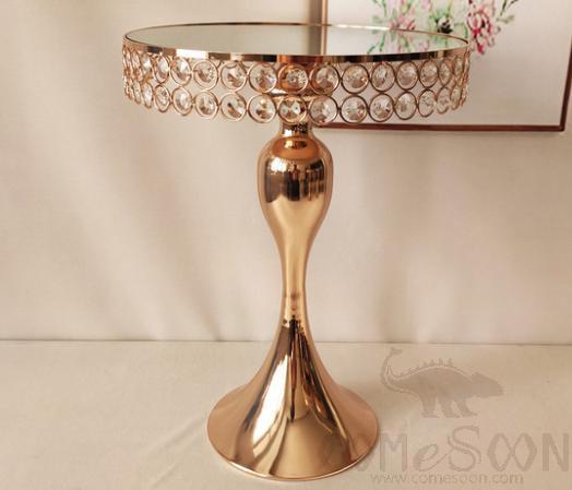 Cake Stand / Metal Tray, Metal Glass Crystal Pearl, Gold Sliver, D30*H40cm product image