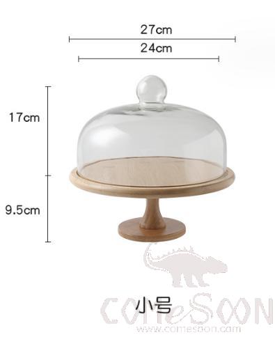 Wooden Tray with Glass Cover S Size