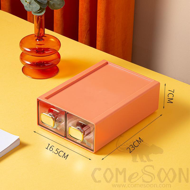Storage Box Orange Double Tray-W16.5*L23*H 7cm, PP