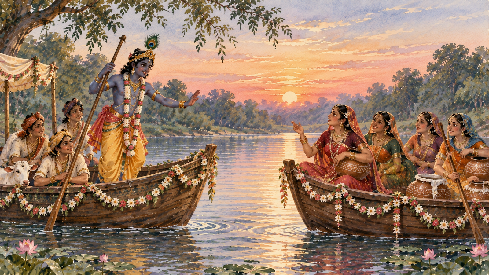 Bhagwan Shree Krishna performing Danlila