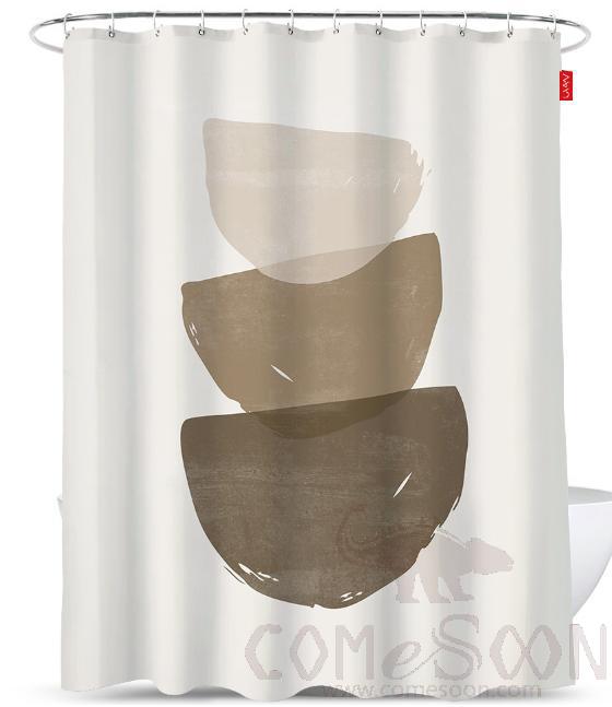 Morandi Shower Curtain Waterproof, Non-Perforating Bathroom, Waterproof, Mildew-Proof, Thickened Water Curtain, Ins Wind Shower Curtain-120* 180cm