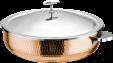 European Slant Body 3-Ply Steel Hammer Seal Rose Gold Warming Vegetable Pot (Stainless Steel Lid)+ Stainless Steel Liner, 201/430 Ss+ Aluminum+ 304 Ss, Φ320×h90mm