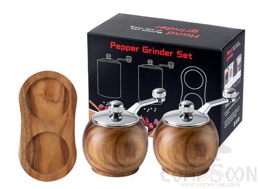 Hand Cranked Mini Grinder Two-Piece Set L15 * W7.5 * H7.5cm