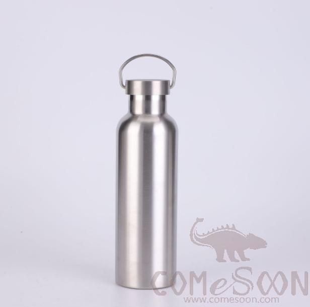 Customized Double-Layer Ss Water Bottle, 750ML, Ss Natural Color, Matt Finish