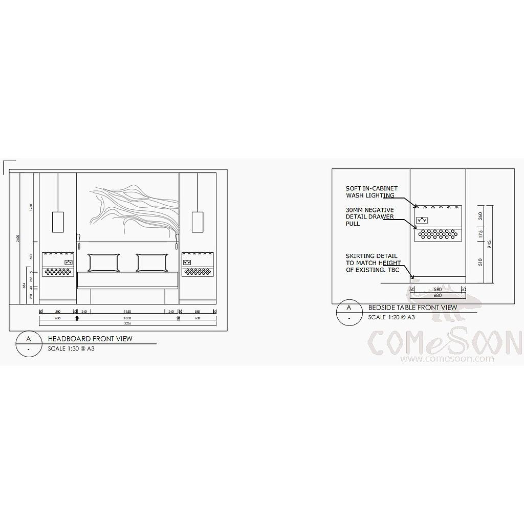 Bedside Table & Wall Panel -King(Customized Products)