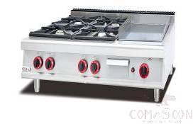 Ag700-Series Hot Sales Counter Top 4-Burner Gas Range & Gas Griddle
