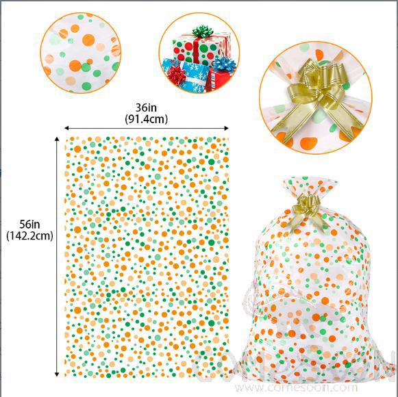 Medium Green & Orange Polka Dot Gift Bag
