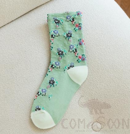 Mid Tube Socks, Polycotton, Light Green