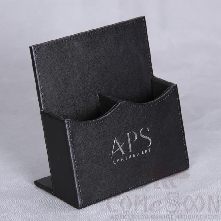 Remote Controller Holder, Black Pu Leather, 100*160*170mm