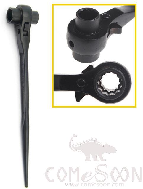 Black Quick Ratchet Wrench with Pointed Tail 14x17mm, Chrome Vanadium Steel